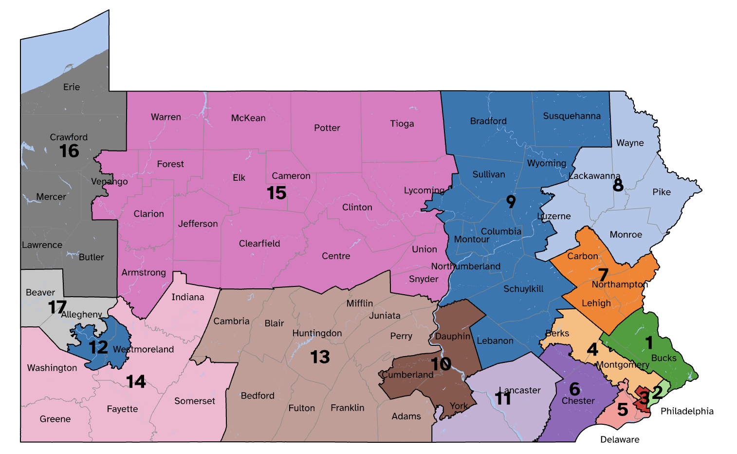 Pennsylvania district map